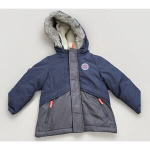3T Coat Oshkosh B'gosh Winter Jacket Gray, Black, Orange Interior Toddler Boys